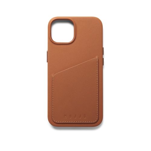 Mujjo Full Leather Wallet Case for iPhone 14 - Tan