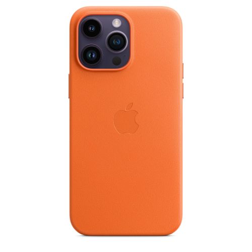 Apple iPhone 14 Pro Max Leather Case w/MagSafe Orange