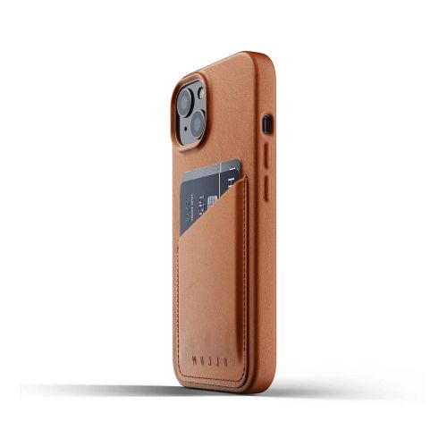 Mujjo Full Leather Wallet Case for iPhone 13 - Tan