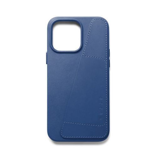 Mujjo Full Leather Wallet Case for iPhone 14 Pro Max - Blue