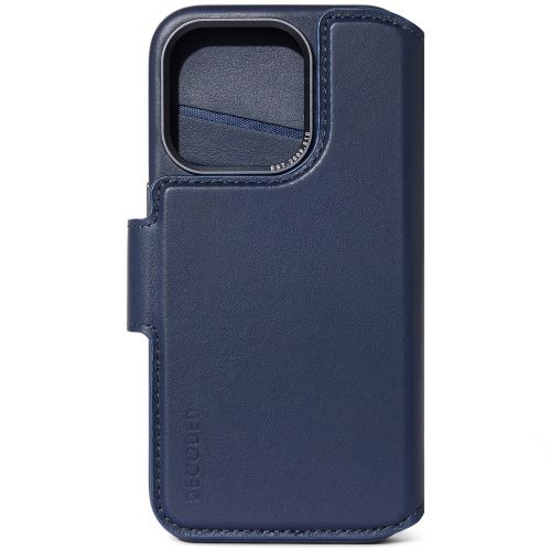 DECODED Leather Detachable Wallet Case w/MagSafe for iPhone 15 Pro Max - True Navy