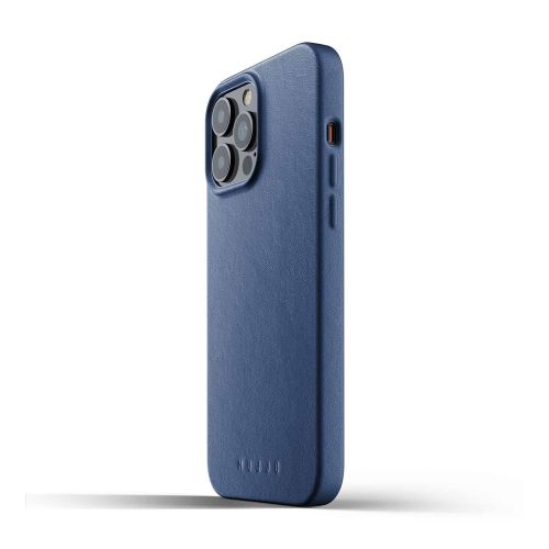 Mujjo Full Leather Case for iPhone 13 Pro Max - Blue