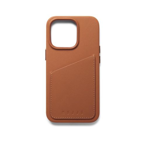 Mujjo Full Leather Wallet Case for iPhone 14 Pro - Tan